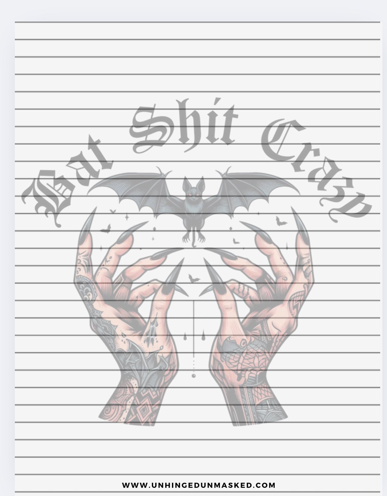 Bat Shit Crazy large image lined note pad