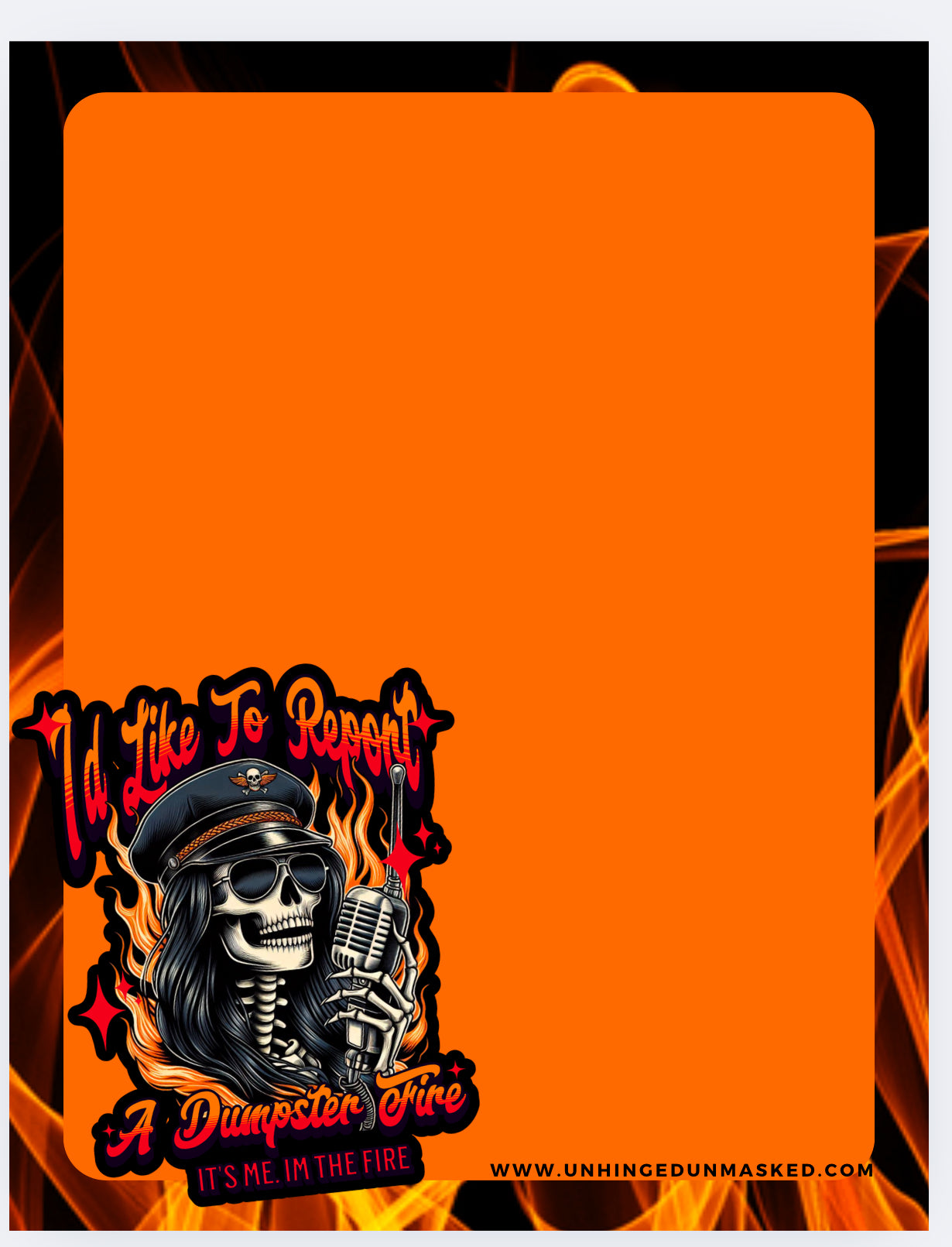 I’d like to report a dumpster fire note pad