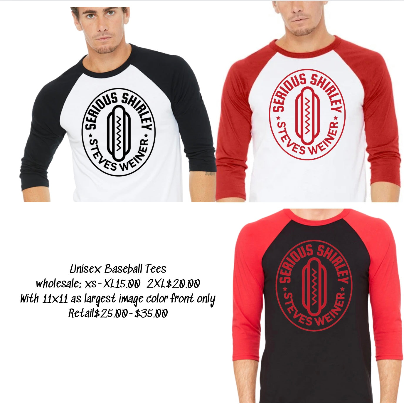 Steve’s Wiener baseball tee