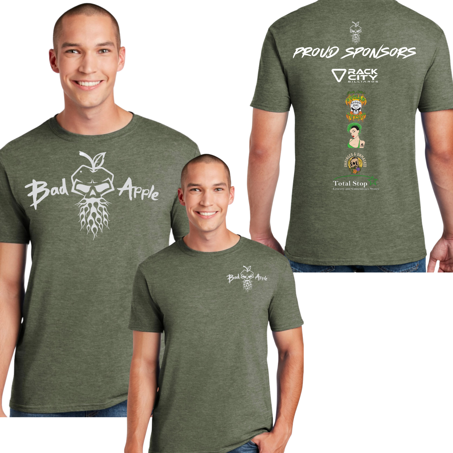Bad Apple- Classic- Military Green TShirts Retail
