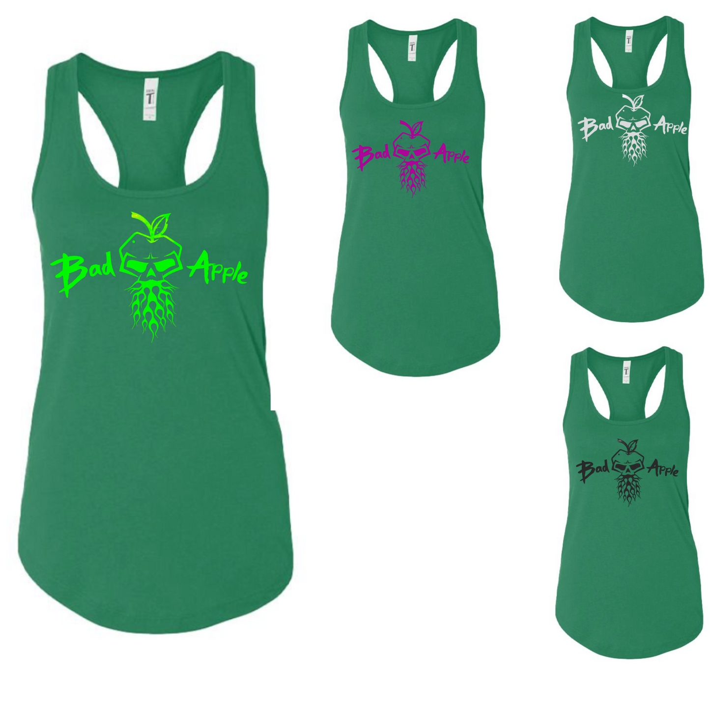Bad Apple Green Ladies Racerback Tank Top