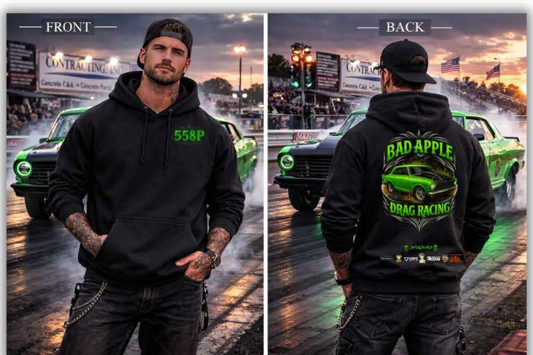 Bad Apple-2026-POCKET WITH BACK CAR IMAGE -HOODIE