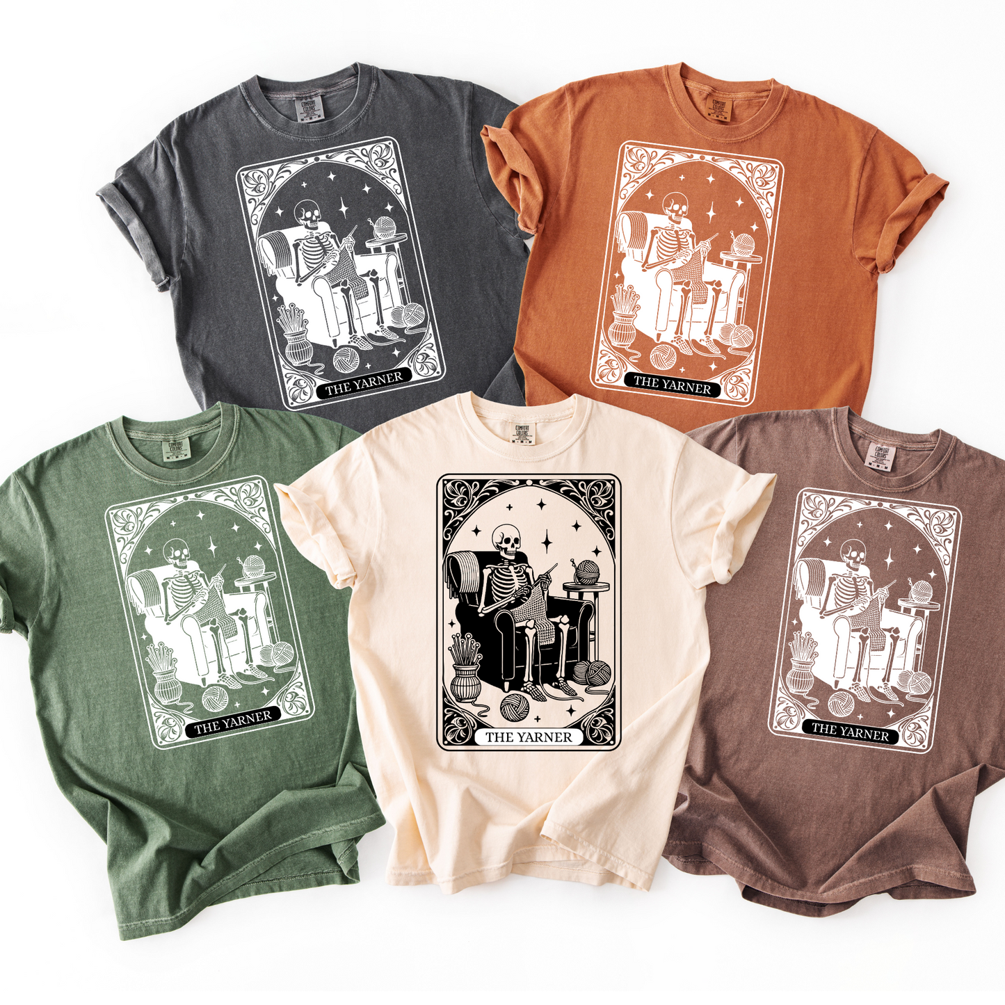 Tashi B-The Yarner- Neutral Solid- White Font