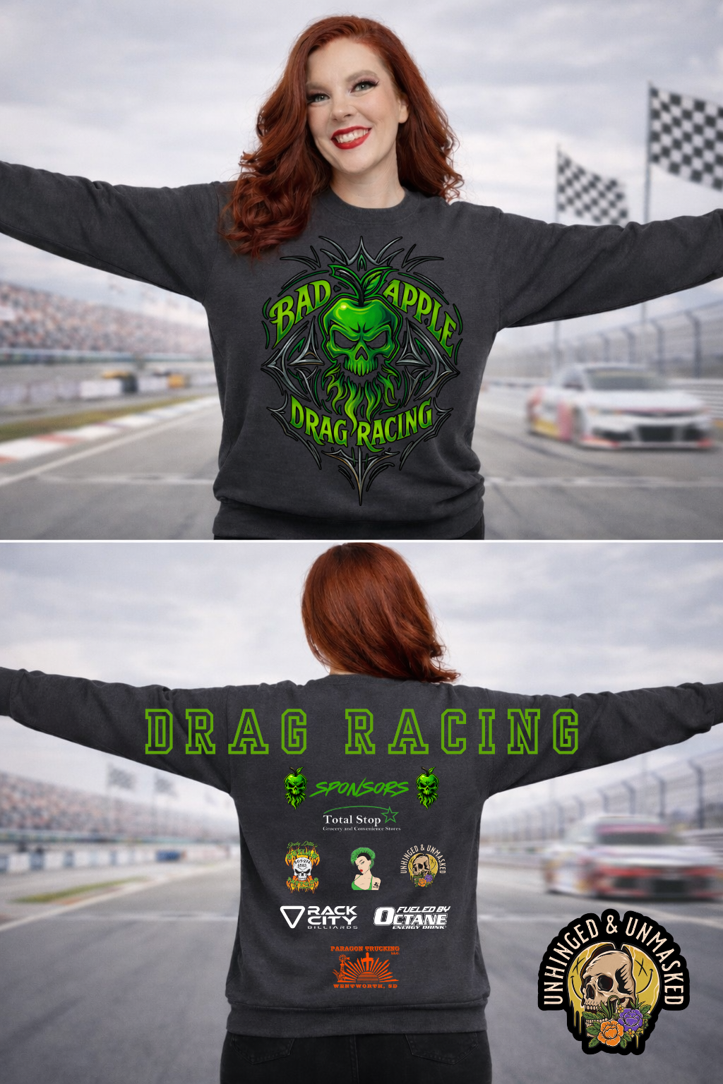 Bad Apple-2026-BIG BACKS- MAIN LOGO -CREW NECK
