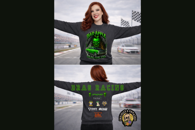 Bad Apple-2026-BIG BACKS- SKULL AND CAR -CREW NECK