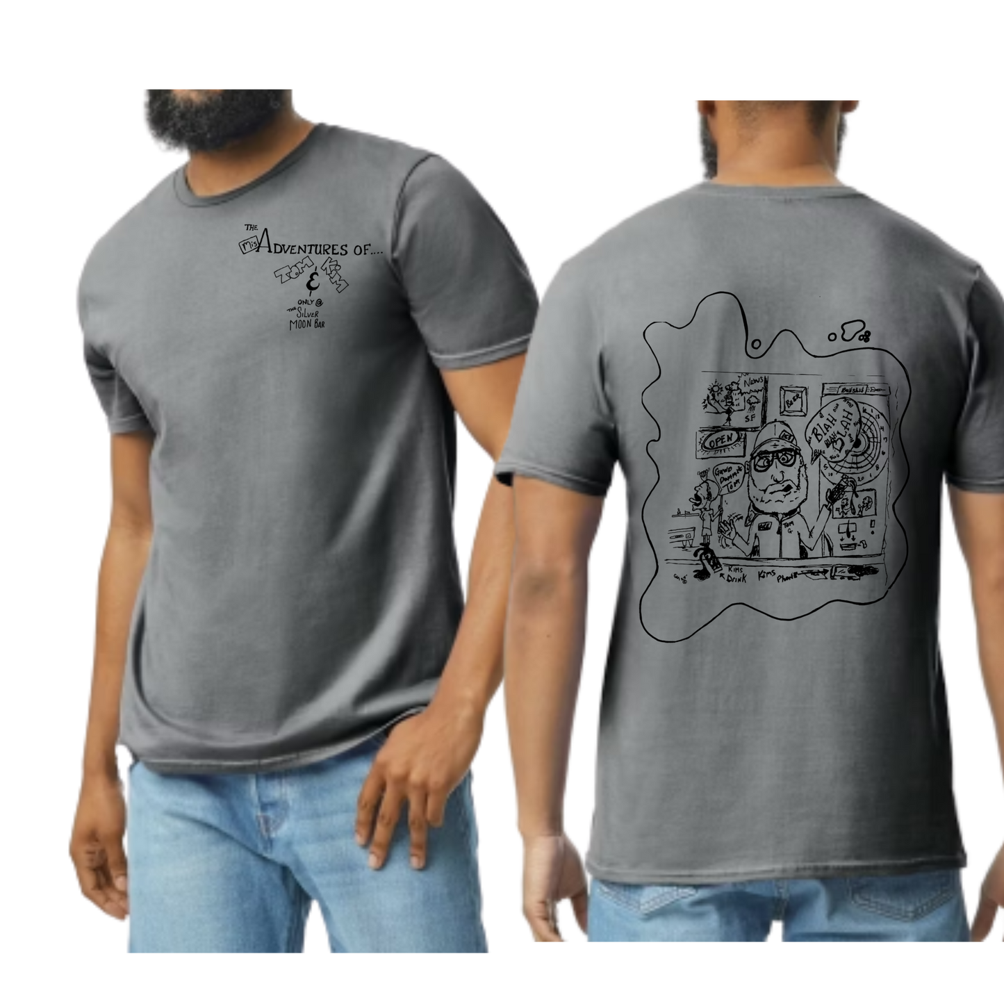 Silver Moon- Charcoal unisex tshirt