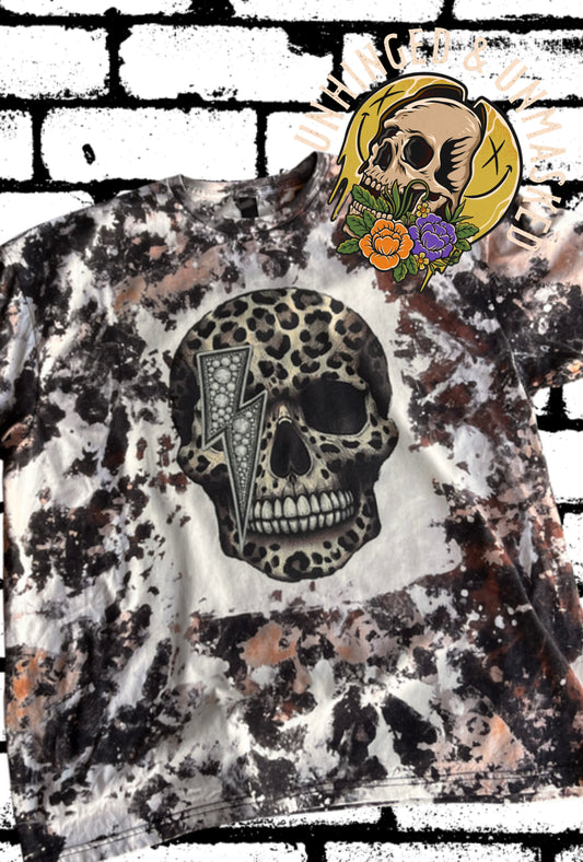 Leopard Skull on cowhide