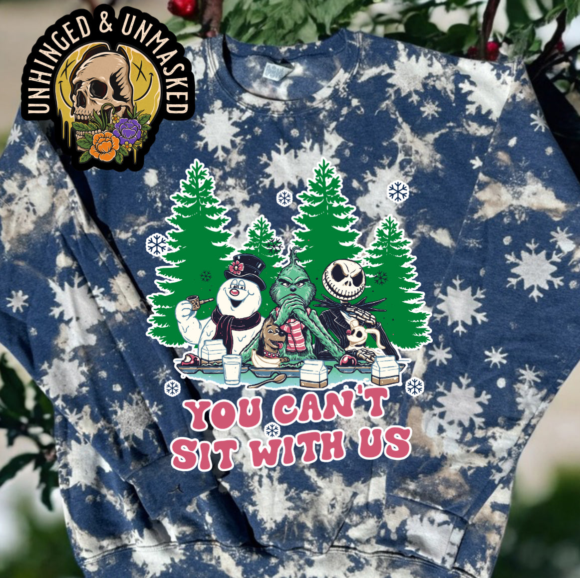 You Can't Sit With Us-- Bleached Crew Neck