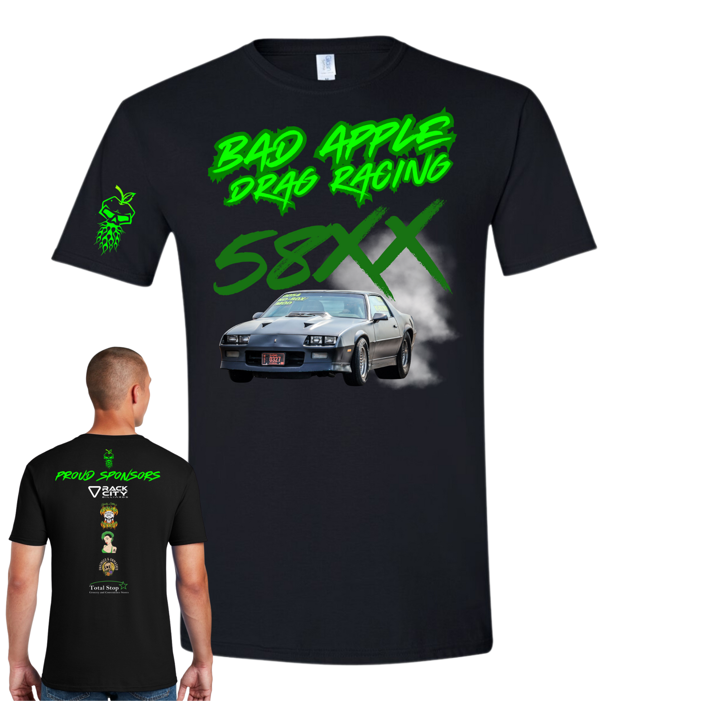 Bad Apple- Specialty Graphic Tee- 58XX Car-sleeve logo