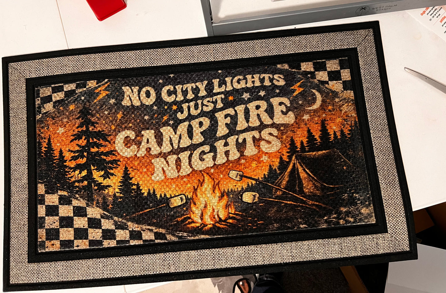 Doormat- no city lights just campfire nights