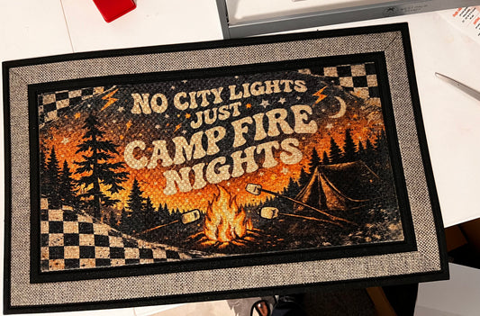 Doormat- no city lights just campfire nights