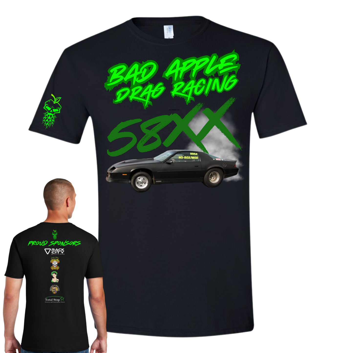 Bad Apple- Specialty Graphic Tee- 58XX profile car- sleeve logo Retail