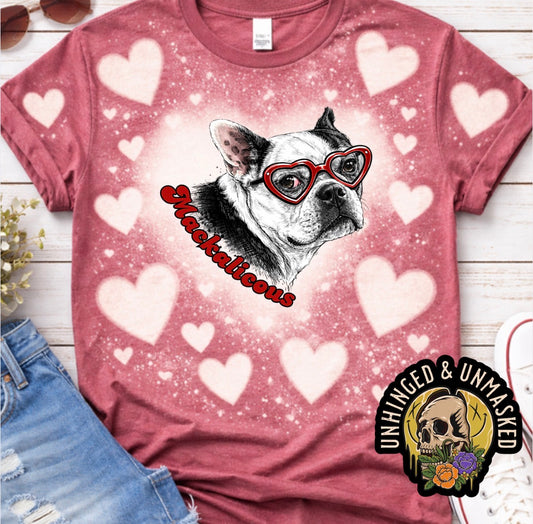 Red- Custom Furbaby- bleached hearts