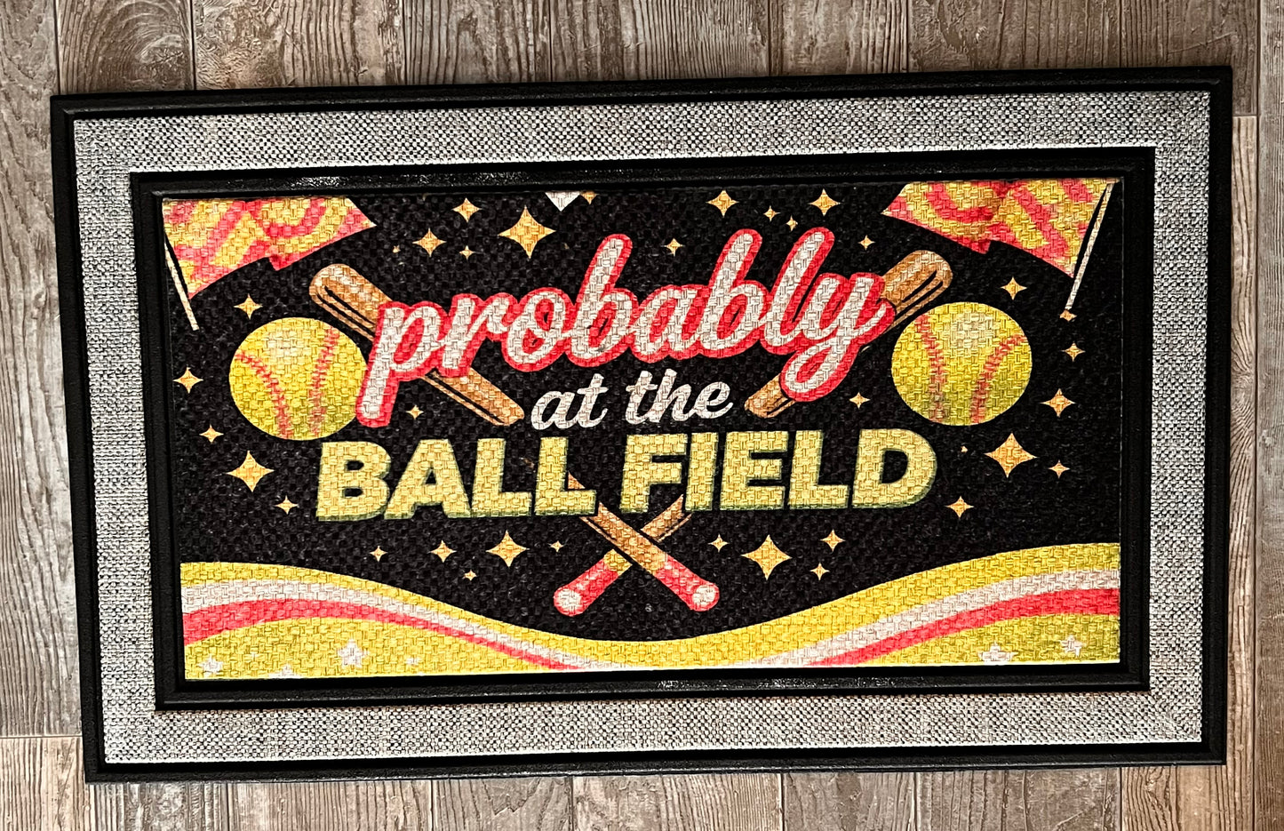 Doormat-At the ball field (softball)