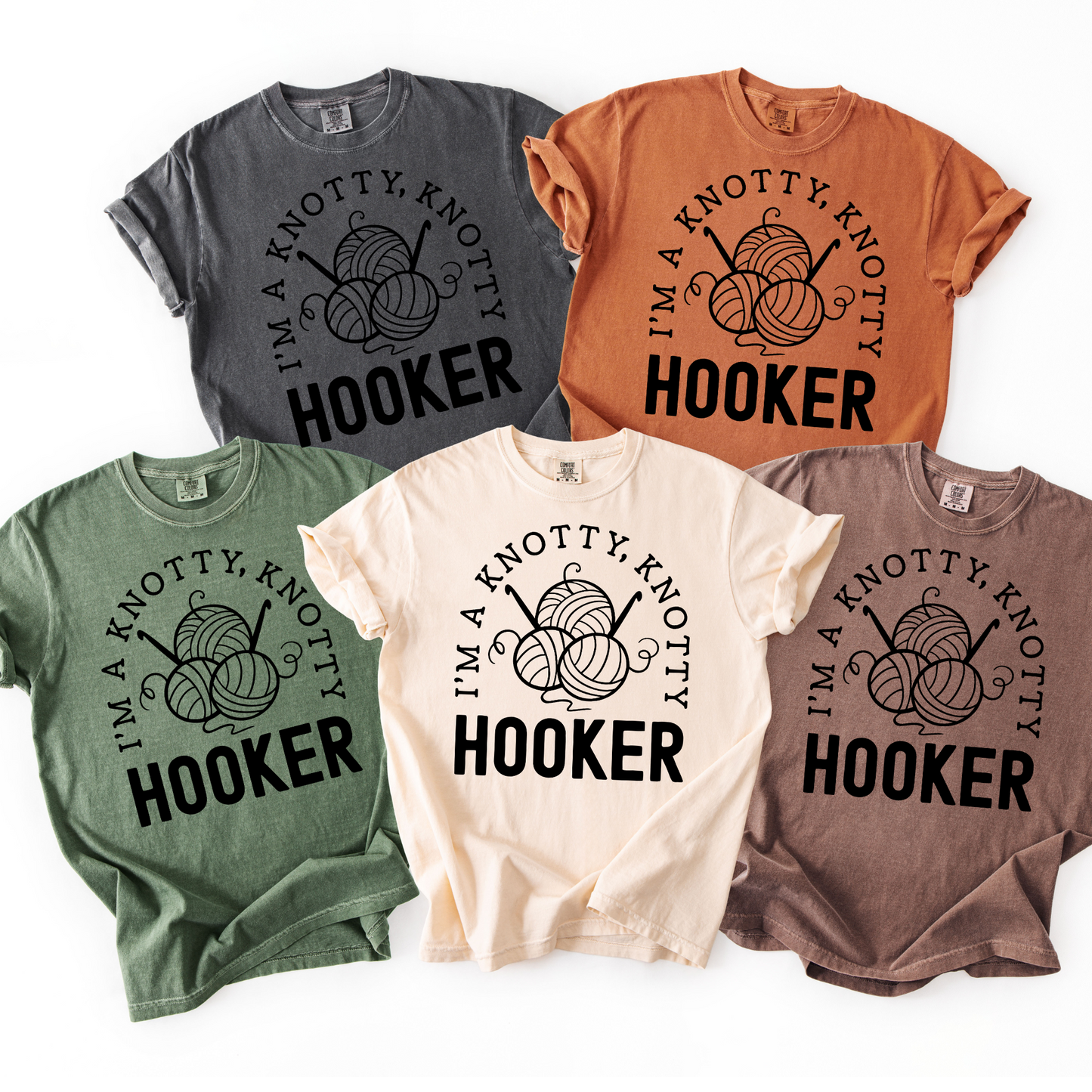 Tashi B-Knotty Hooker- Neutral Solid- Black Font