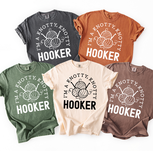 Tashi B-Knotty Hooker- Neutral Solid- White Font