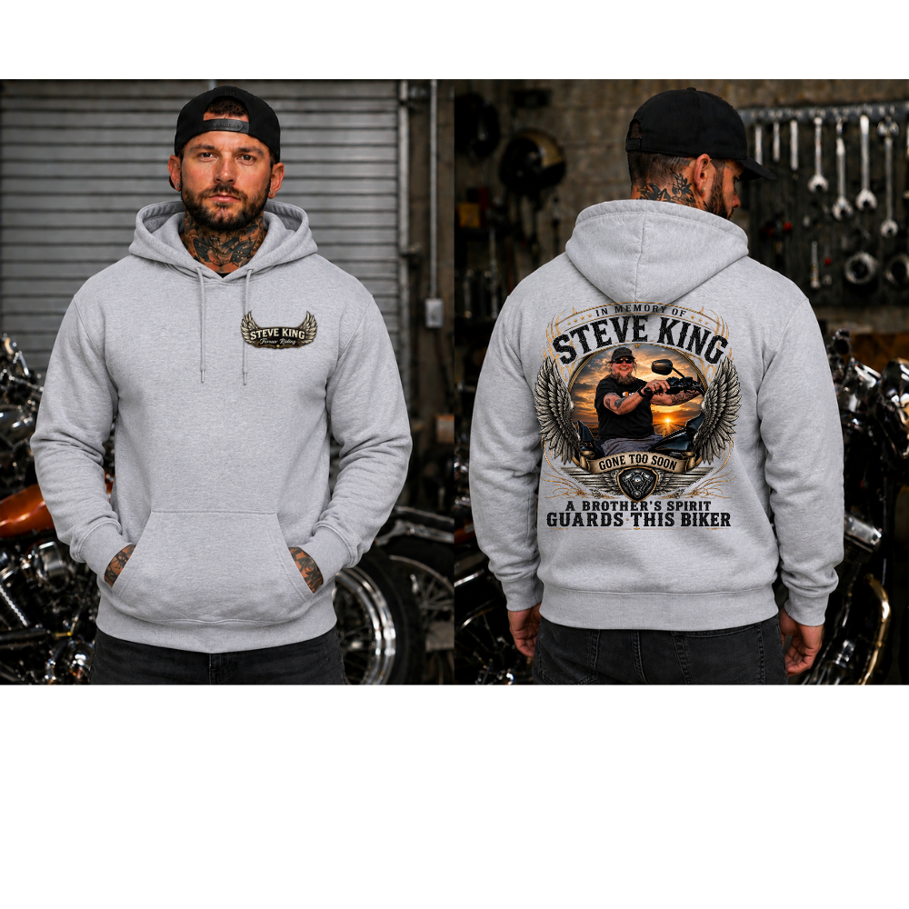 Steve King Memorial- Sport Grey- "A Brother's Spirit Guards This Biker"