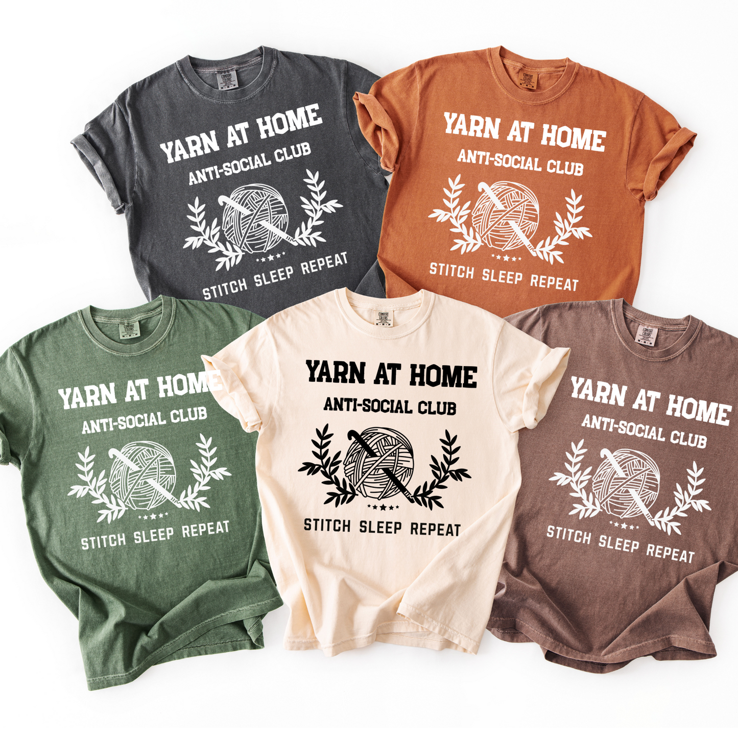 Tashi B-Yarn At Home- Neutral Solid- White Font