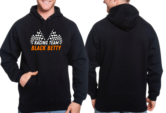 Black Betty- Black Hoodie- Racing Team Orange- Full Front