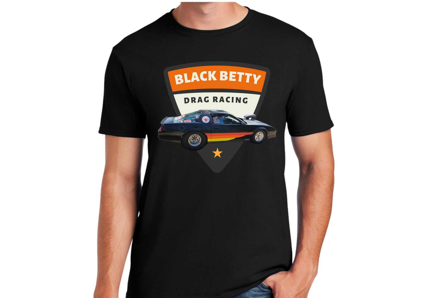 Black Betty- Blk Tshirt- Retro - Full Front