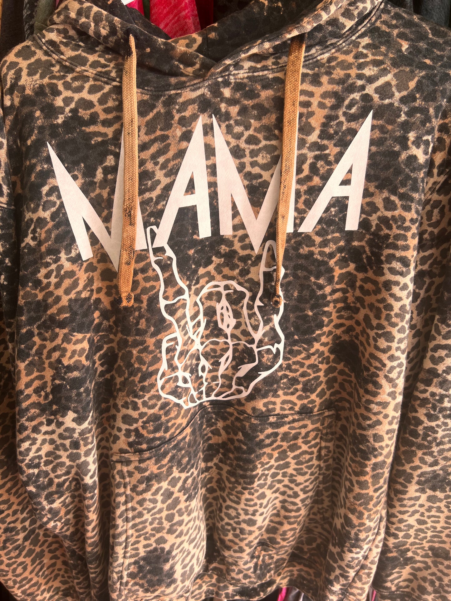 Mama on leopard hoodie