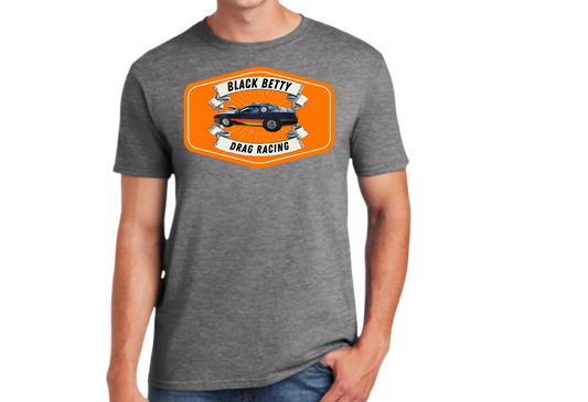 Black Betty- Charcoal Tshirt- Badge- Full Front