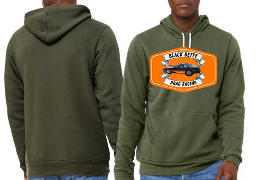 Black Betty- Military Green PREMIUM Hoodie- Badge-Full Front