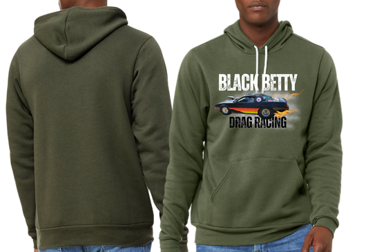 Black Betty- Military Green PREMIUM Hoodie-Main Car-Full Front