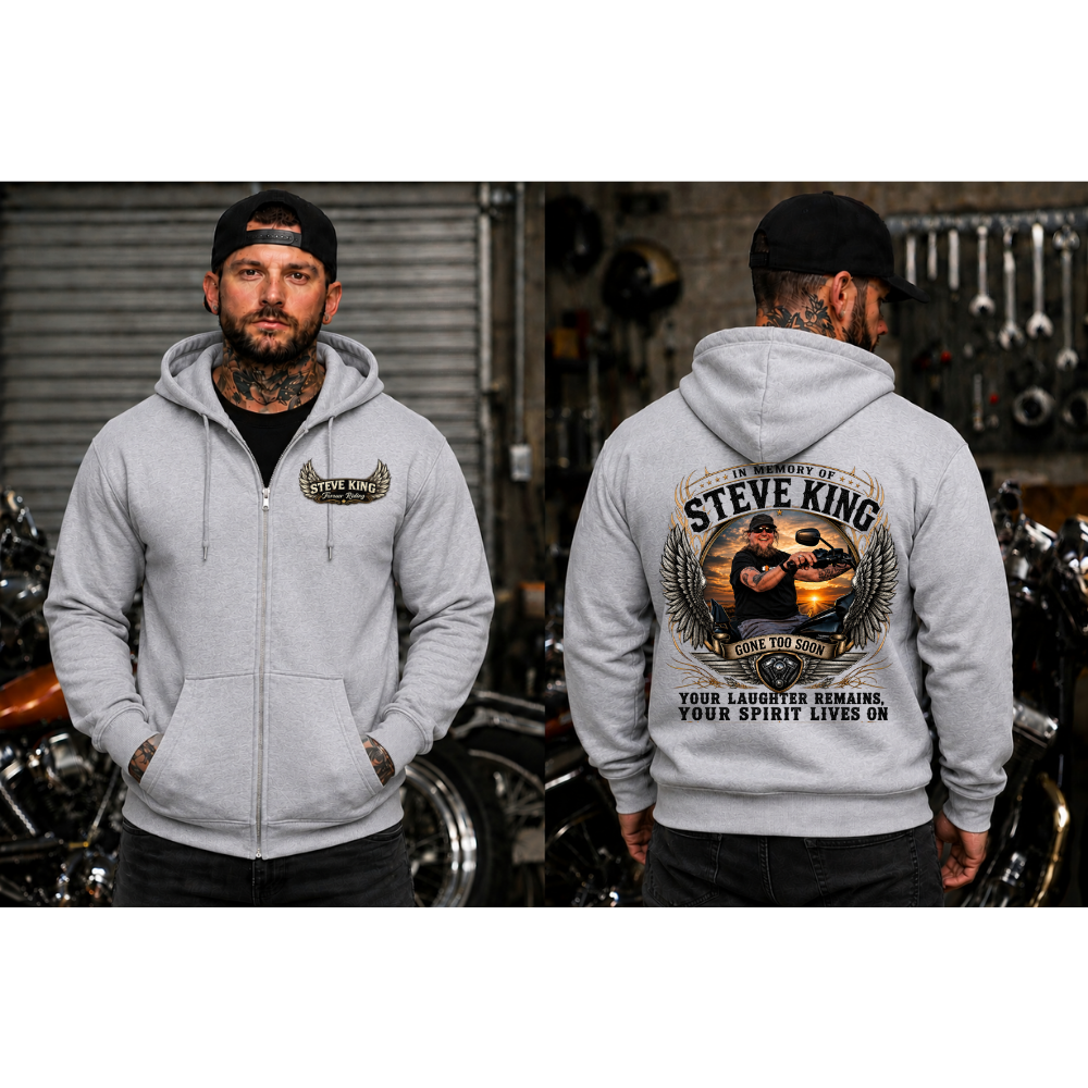 Steve King Memorial- Sports Grey- "Your Laughter Remains, Your Spirit Lives On"