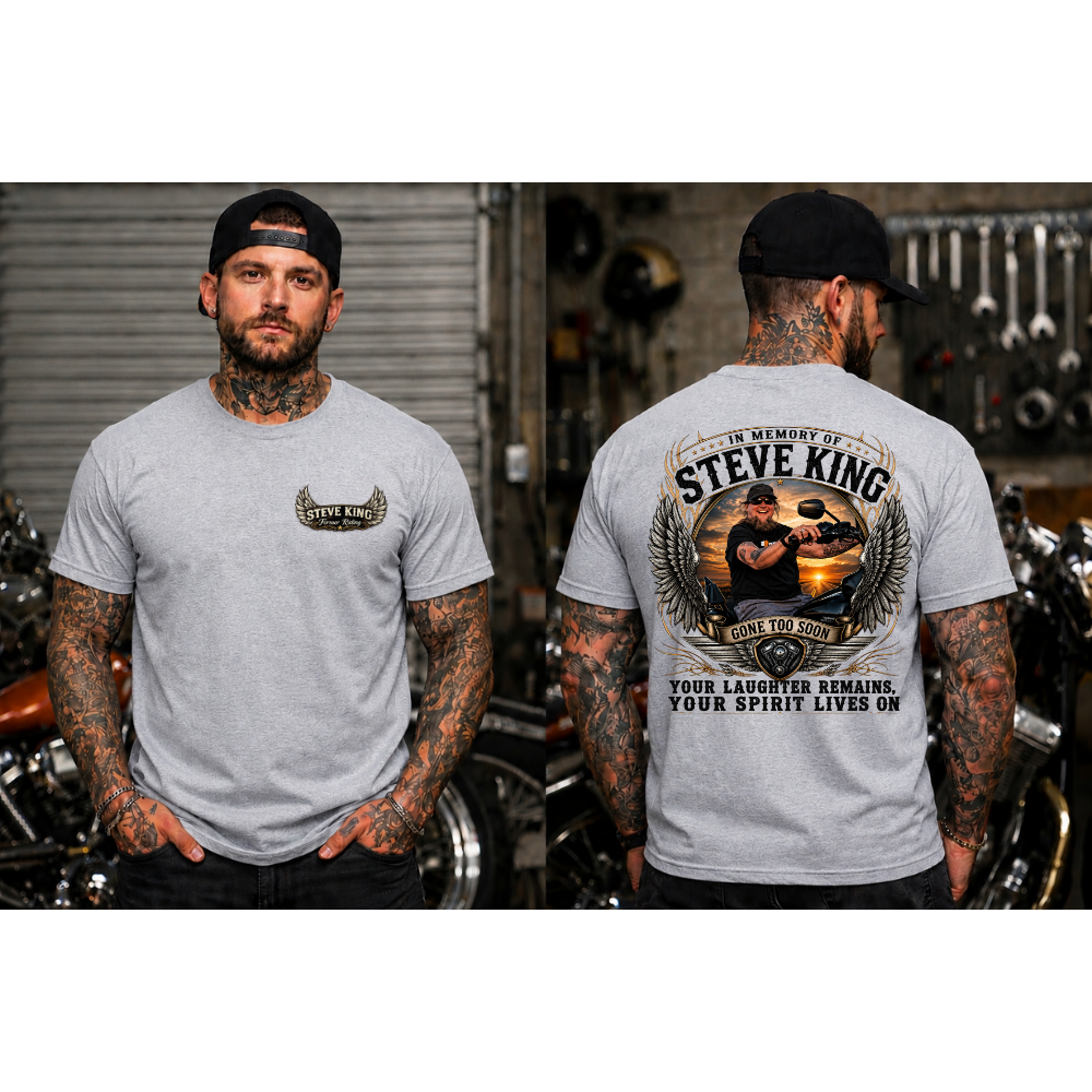 Steve King Memorial- Sports Grey- "Your Laughter Remains, Your Spirit Lives On"