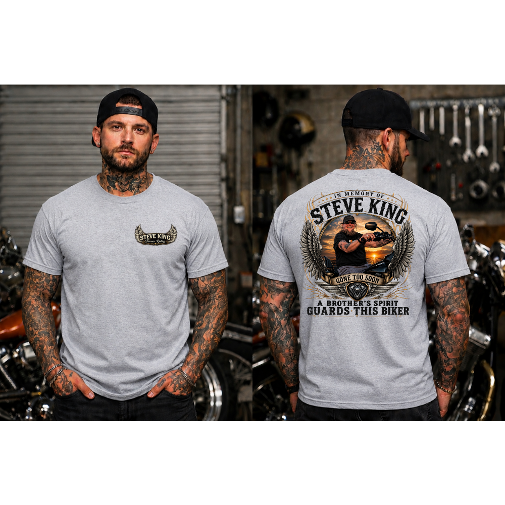 Steve King Memorial- Sport Grey- "A Brother's Spirit Guards This Biker"